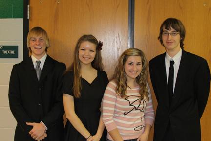 Debate team members Philip Kaul, Kassidy Forshey, Mackenzie Williams and Parker Riley