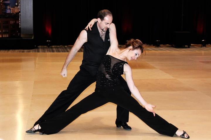 Paraprofessional Kris Swearingen and his dance partner Rebecca Ludwick perform at The Chicago Classic in March of 2012.