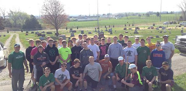 Football team gives back to the community