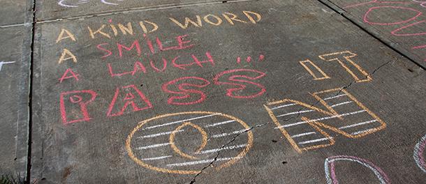 Students create sidewalk art for Starside Elementary