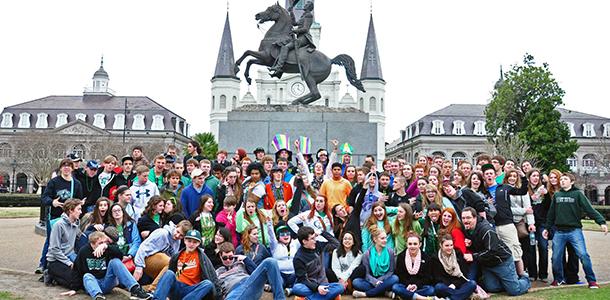 The band poses for a group shot during the trip to New Orleans in 2013.