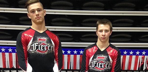 Daric Coffee pictured with teammate Jake Elliott at a local competition.