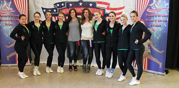 The Diamond Dancers pose for a picture before competing at the national dance competition at North Texas University on Saturday, Mar. 19.