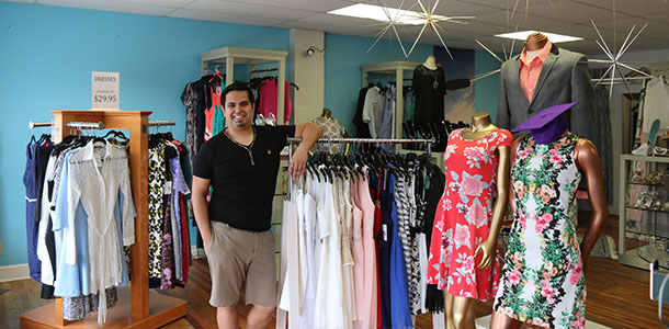 Owner Manny Garcia poses for a picture in his store, Aventura, on April 26.