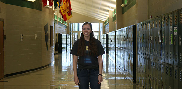 Senior Morgan Darter poses on April 11.