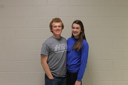 Student Council president Simon Couch and vice president Gabby Mallozzi pose for a photo on May 16.