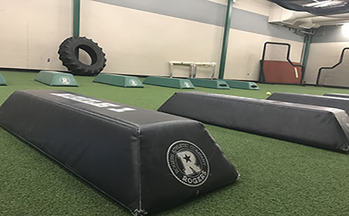 The turf room as it is set up for after school conditioning 