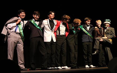 Mr. Wildcat contestants line up after awards on March 7.  