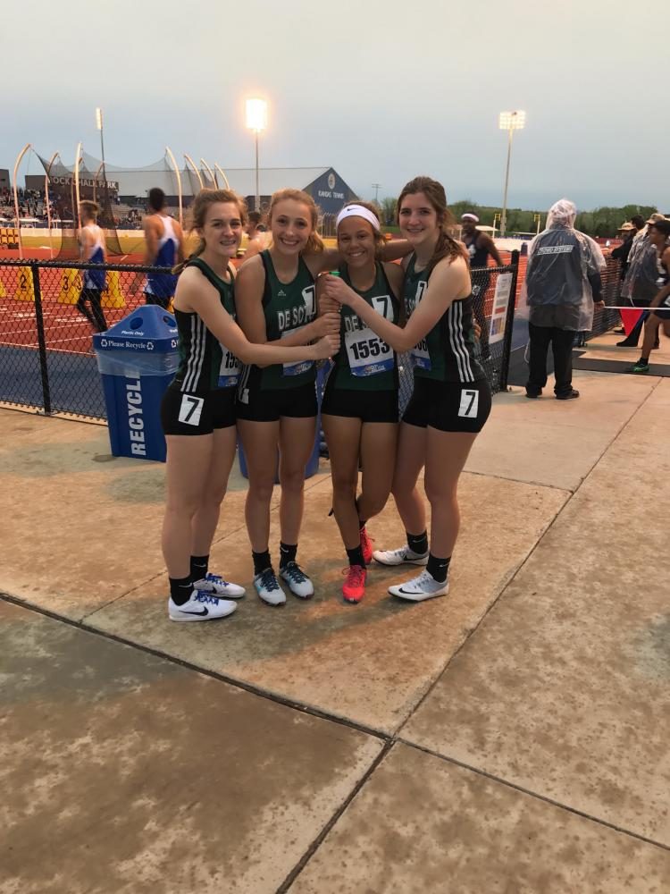 From left to right: sophomore Rylie McDaniel, junior Gabby Collins, freshman Lamyah Ricks and junior Sydney Selk.