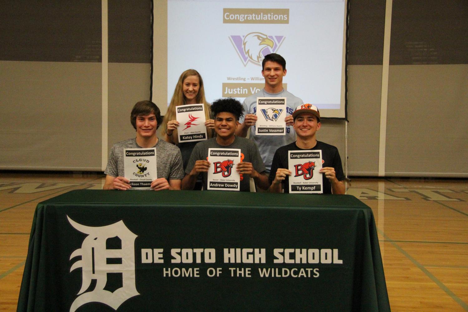 Five DHS seniors sign their letters of intent on May 3.