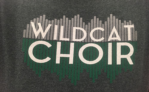 The design of the Wildcat Choir shirt that choir members will be sporting on May 3, the day of the group's last concert.