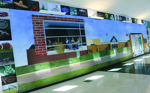 Example of an old mural painted by DHS students in 1999.