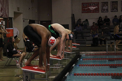 Junior Aydan VanMeerhaeghe prepares for a race. Photo by Cassie Watkins.