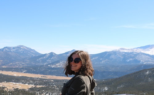 Junior Alyssa Perry poses for a picture at Rocky Mountain National Park on March 11.  