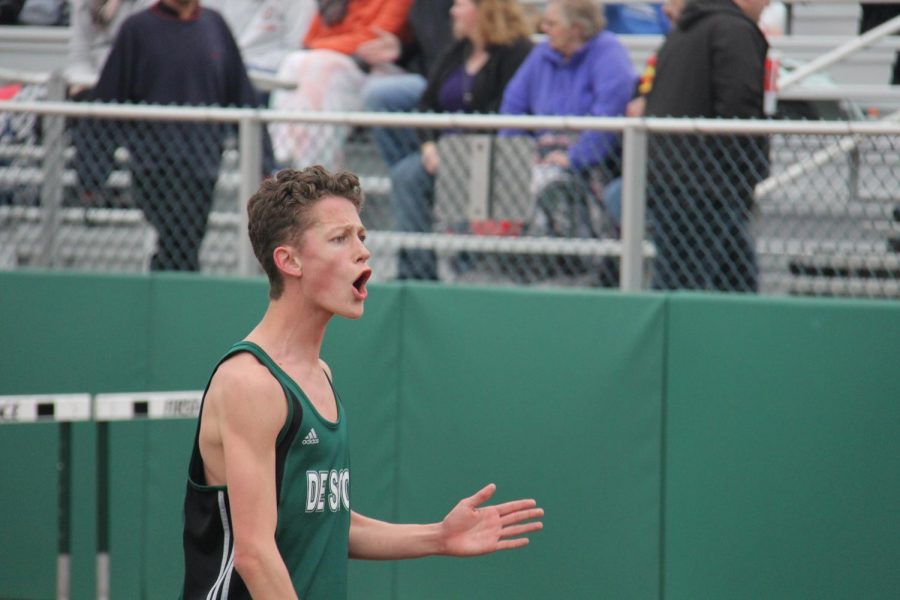 Sophomore Chase Culver competes at a home track meet on March 28. 