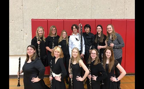 The De Soto clarinet choir poses for a photo at the State Festival on April 28. 
