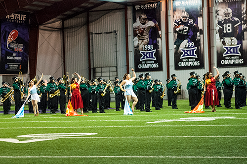 The color guard poses at the conclusion of the performance on Oct. 6.
