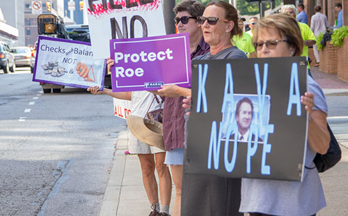 Protesters take to the streets to oppose Justice Kavanaugh on Oct. 5.