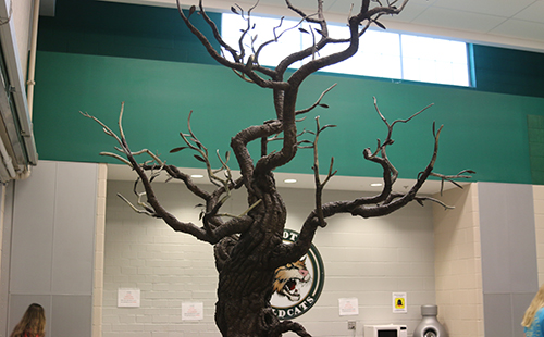 The Tree of Excellence, created by art teacher Tim Mispagel, resides in the Union with the purpose of recognizing outstanding students.