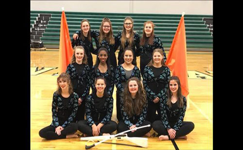 The 2017-18 DHS Color Guard poses for a picture