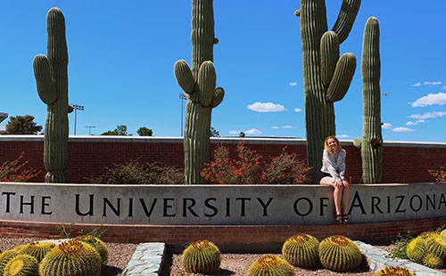 Senior Hannah Wilson visits the University of Arizona, the college that she will be attending next year. 