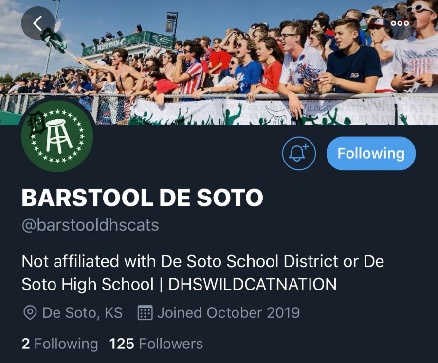 The account ran by seniors Samuel Hashagen and Lane Warner can be found on Twitter with the username @barstooldhscats.