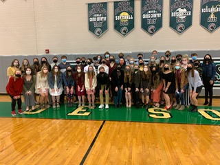 NHS inductees pose for a group picture on Wednesday, Jan. 27