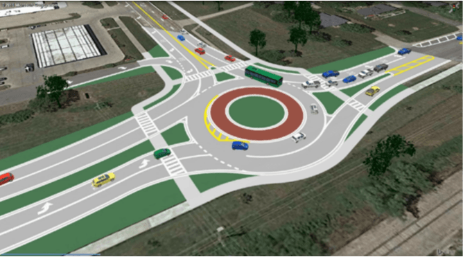 Model image of future roundabout at the intersection of 91st Street and Lexington Avenue.