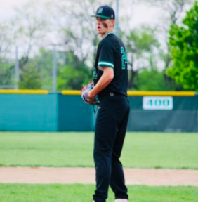 Sophomore Greyson Chappel gets ready to pitch the ball on May 10.