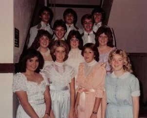 Some members of the DHS 1983-84 choir dressed and ready to sing in November 1983.